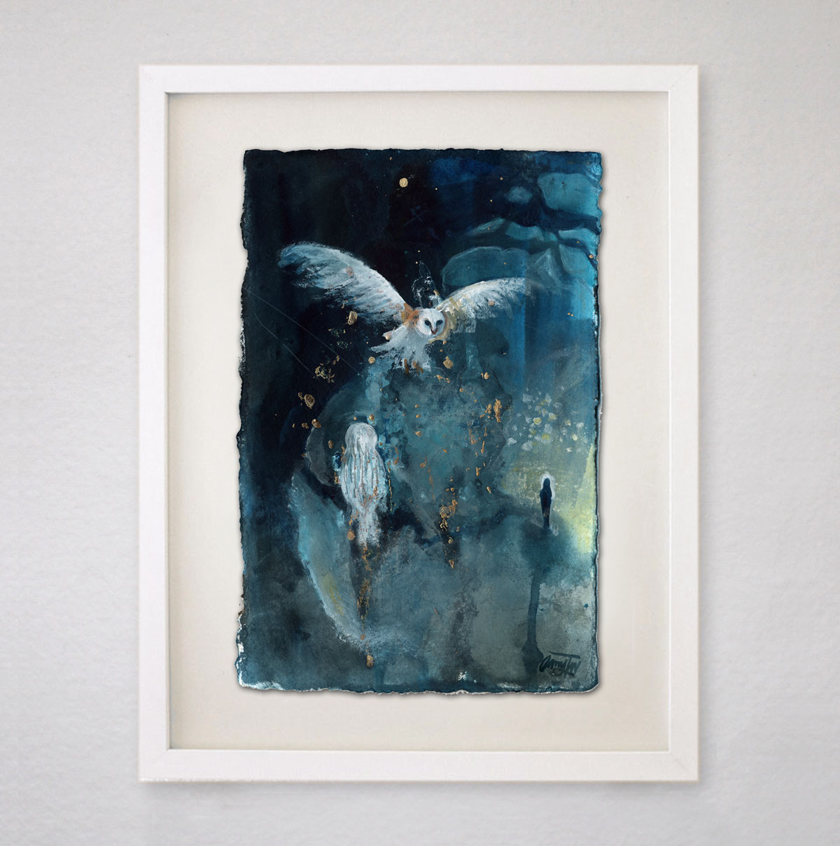 Mystical Owl Watercolor Painting